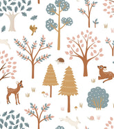 JÖRO - Papier peint enfant - Motif forêt (biche)